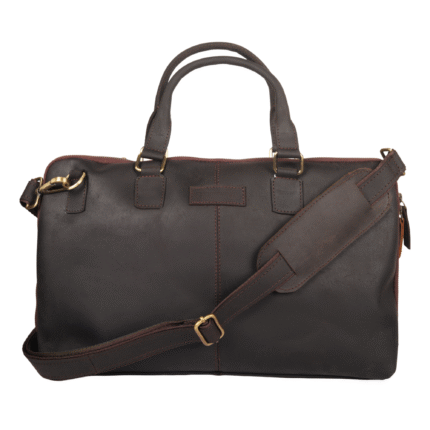 Spirra SB_104DB Dark Brown Leather Laptop Bag for 15.6” | Zipper Closure | Top Grain Leather | Unisex